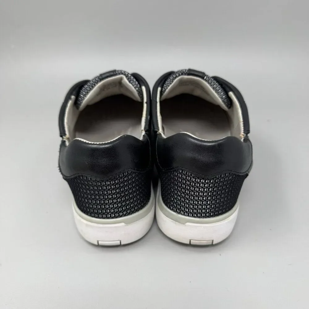 Kizik Miami Shoes Womens 8M Black Leather Slip On Hands Free Comfort Walking